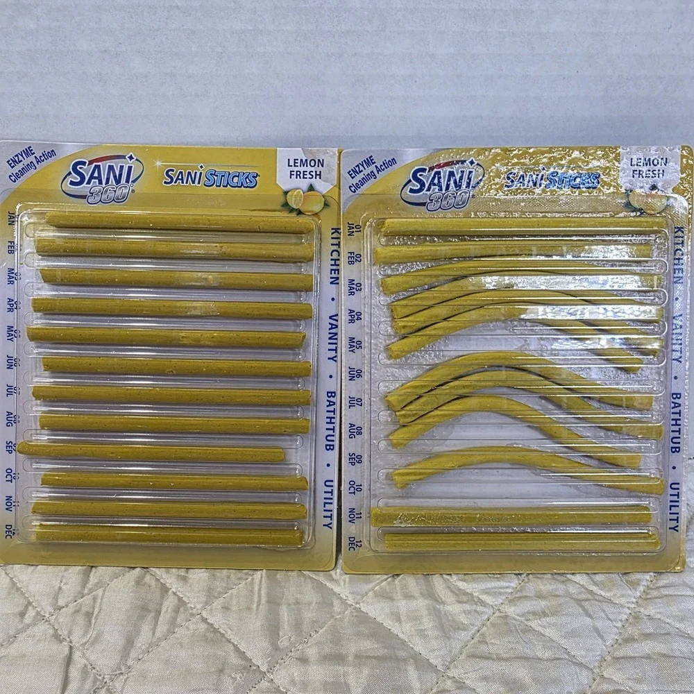 SANI 360 Sani Sticks Drain Cleaner Odor Eliminator Lemon 24ct EPA 40671
